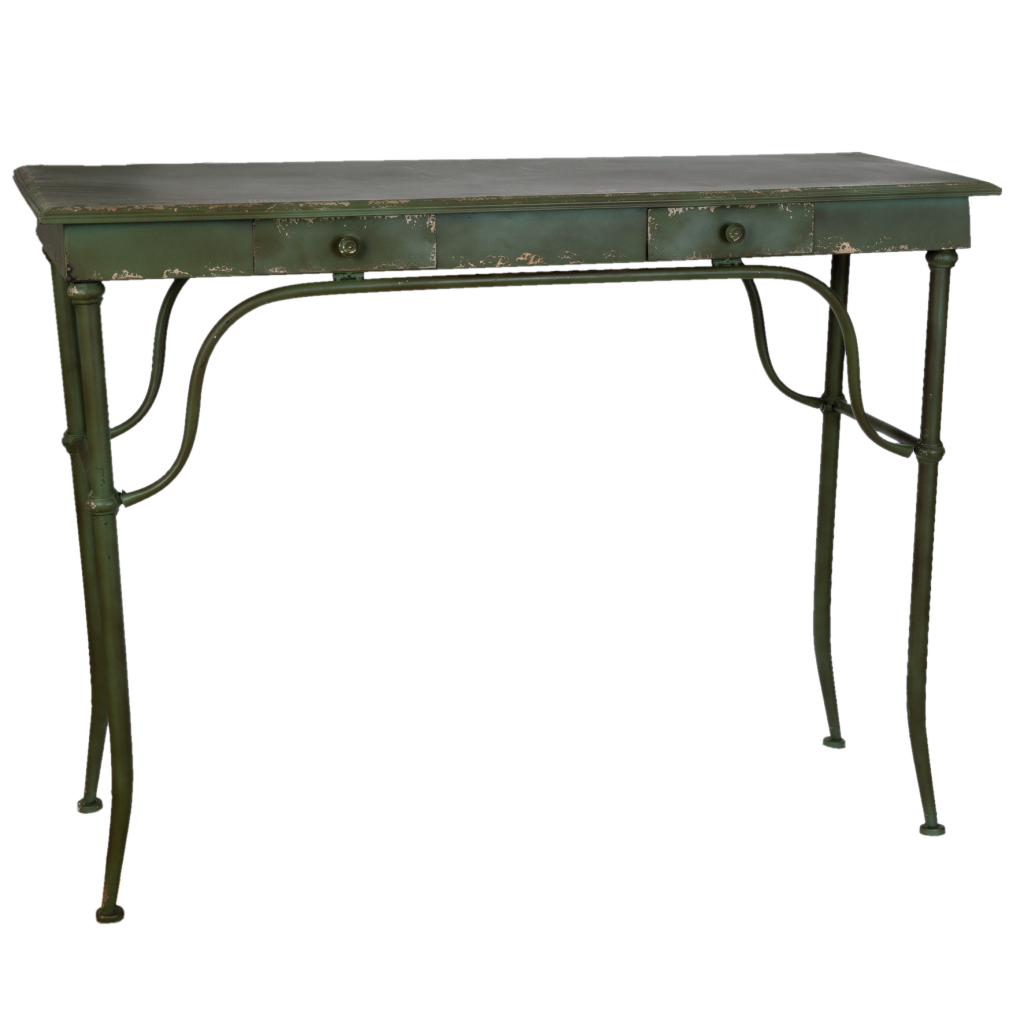 ijzeren tafel/sidetable oldlook groen De Hebberij